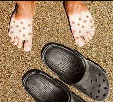 crocs with lines on top