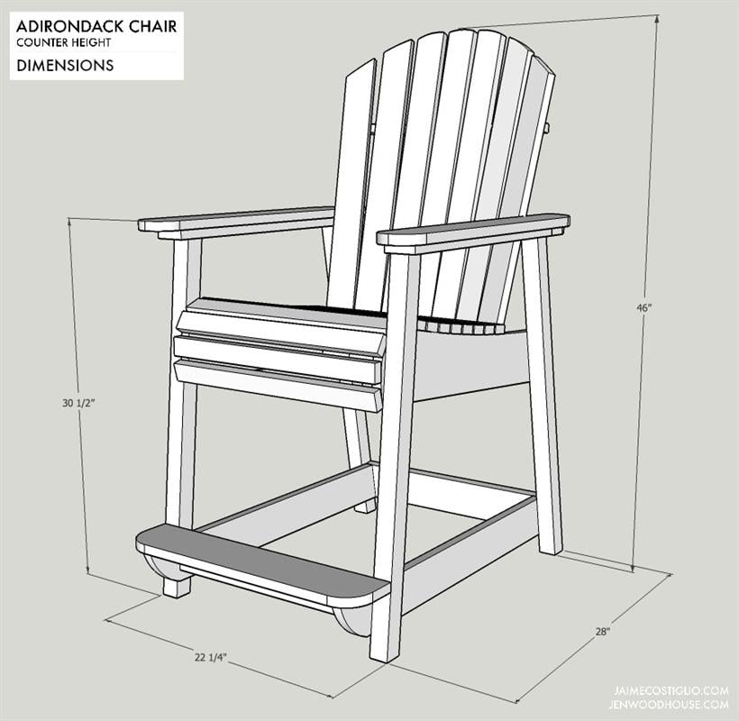 Plans for adirondack bar chair