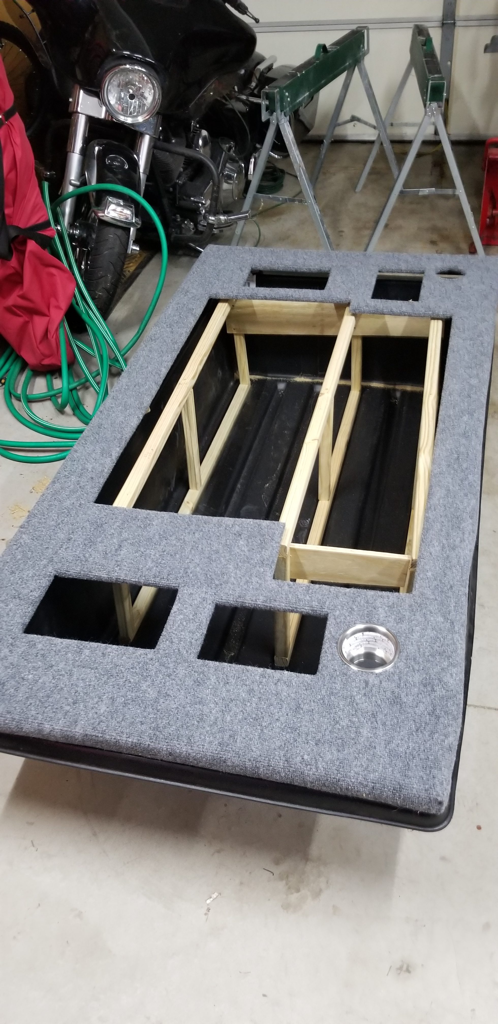 Ice fishing sled which splits apart into three sections for tent basin. -  FirstBuild