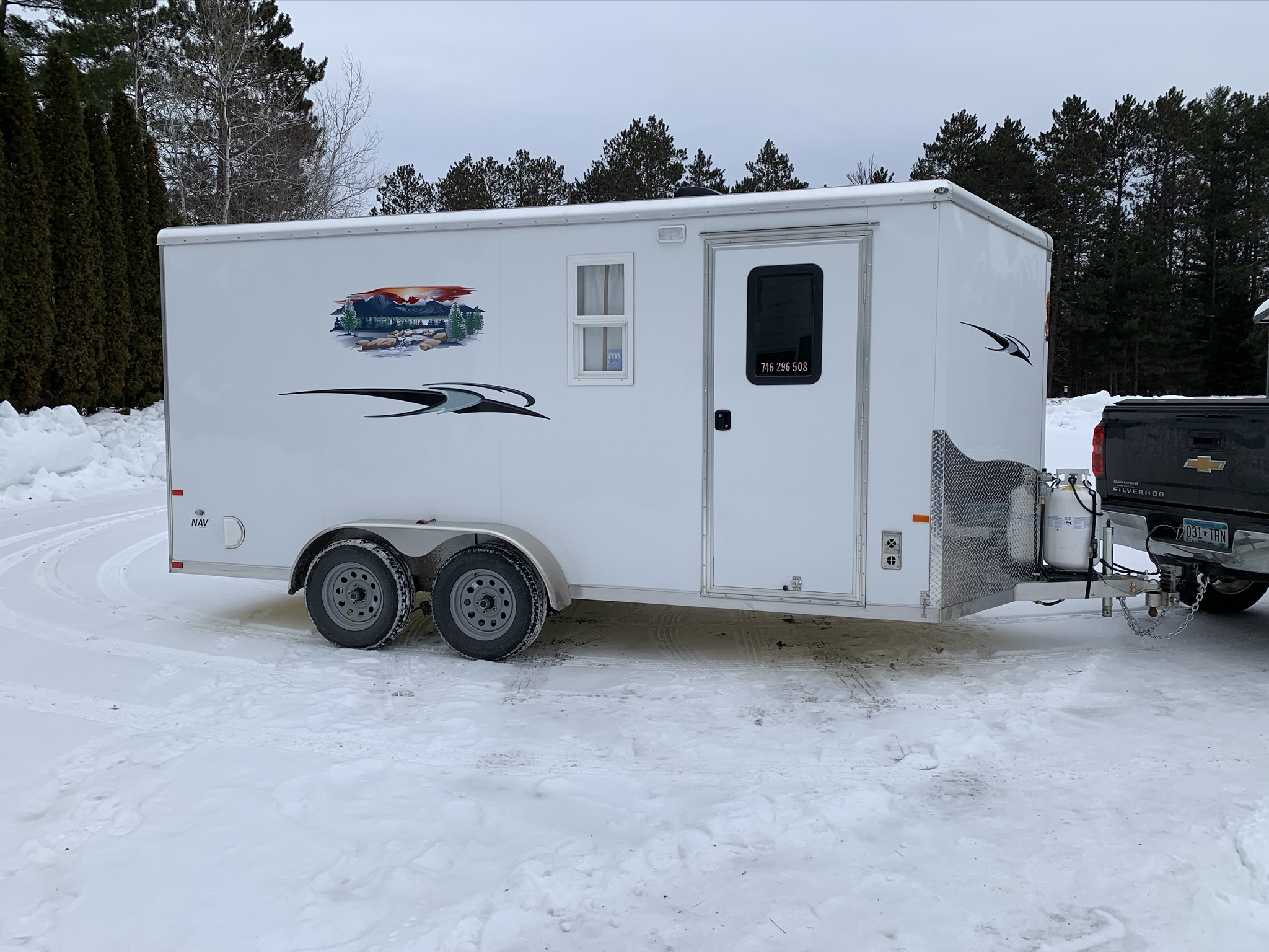 My enclosed trailer fish house - Ice Fishing Forum - Ice Fishing Forum