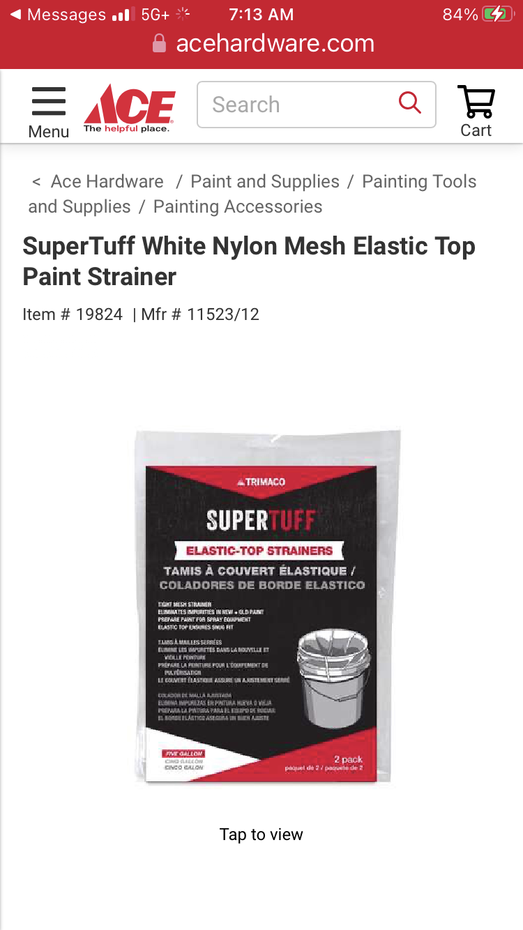 SuperTuff White Nylon Mesh Elastic Top Paint Strainer - Ace Hardware