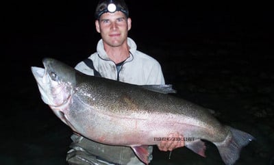 trout rainbow record lake pound caught fish fishing diefenbaker 2009 konrad brown big sean river biggest largest steelhead giant saskatchewan